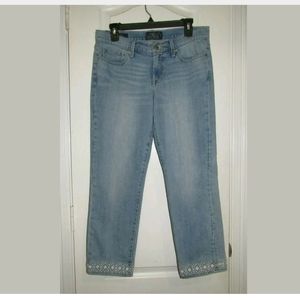 6/28 Lucky Brand Sweet Crop Embroidered Hem Jeans